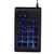 Junluck 19-Key Number Keypad, USB Wired Silent Number Pad Mechanical Numeric Keypad with 3 Colors Backlit Extensions for Laptop Desktop Computer PC - Black