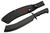 SZCO Supplies 16" Black Rubberized Handle Full Tang Curved Blade Outdoor Bush Machete With Sheath
