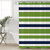 Prironde Green Navy Blue and White Striped Shower Curtains for Bathroom Polyester Fabric Shower Curtain with 12 Hooks,Waterproof Bath Curtain for Shower/Bathtub Decor 72x72 inch