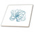 3dRose Blue Octopus nautical vintage beach theme sea art - Ceramic Tile, 4-inch (ct_130527_1)