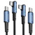 60W USB C to USB C Cable - Fast Charging Type C to Type C Cable, Right Angle C to C Type USB C Charger Cable for Samsung Galaxy, MacBook Pro, iPad Pro 2-Pack 6.6ft