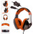 Sades A60 7.1 Surround Sound Stereo PC Pro USB Gaming Headsets Over-Ear Headphones with Microphone Vibration (Orange) (Orange)