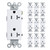 Decorator Receptacle, Tamper-Resistant Duplex Outlet, Standard Electrical Wall Outlet, 20Amp, 125 Volt, Self-Grounding, UL Listed (White, 10 Pack)