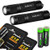 2 Pack Fenix E12 CREE XP-E2 130 Lumen LED flashlight with two EdisonBright AA alkaline batteries. E11 upgrade