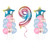 Balloons,9th Birthday Party Supplies Gradient Number 9 Balloon 9th Birthday Decoration Pink Blue Latex Rose Gold Confetti Balloon Foil Star Balloon 21Pcs(Rainbow)