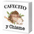 Cafecito Y Chisme Wood Box Sign Desk Decor,Rustic Watercolor Coffee Wood Block Plaque Box Sign Desk Decorations for Home Kitchen Office Cafe Coffee Bar Man Cave Desk Shelf Table Decor