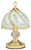 OK Lighting 14" Brass Touch Lamp with Frosted White Flowers