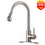 Single Handle High Arc Pull out Brushed Nickel Kitchen Faucet, Single Level Stainless Steel Kitchen Sink Faucets with Pull down Sprayer