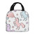 Reusable Lunch Tote Bag Colorful Unicorn White Pattern Insulated Lunch Bag Durable Cooler Lunch Box