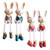 VALICLUD 4Pcs Easter Bunny Shelf Sitters with Dangling Legs Mini Bunny Figurines Resin Rabbit Statues Shelf Sitters Figurines with Shelf Legs Easter Decoration