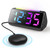 Alarm Clock for Heavy Sleepers Adults, Vibrating Alarm Clock with Bed Shaker, Night Light, Dual Alarm, Snooze, Adjustable Brightness, Loud Alarm Clocks for Teens Seniors Deaf Hearing Impaired