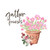 Gather Friends Watercolor Floral in Mason Jar Mirrors Wall Art Lettering Wall Stickers Country Flower Plant Painting Self-Adhesive Home Decals for Teen Room Living Room Party Tumblers Vinyl