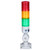 DMWD Led Signal Tower Stack Lights, Industrial Warning Lights Column Signal Tower Andon Lights with Rotatable Base Continuous/Flashing Light Switchable, (Three Layer,24V with Buzzer)