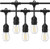 Hyperlumen LED Outdoor Commercial Weatherproof String Lights, 48ft with 15 Hanging Sockets, 2W LED S14 LED Bulbs Included, Warm White