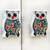 Indian Shelf 2 Pieces Modern Drawer Knobs | Owl Fauna Flat Dresser Knob | Cabinet Pulls and Knobs Multicolor | Drawer Pulls Vintage Ceramic | Western Knobs | Bathroom Cabinet Door Knobs
