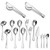 Serving Utensils Include Large Serving Spoons Slotted Serving Spoons Serving Forks Serving Tongs Soup Ladle and Pie Server Buffet Catering Serving Utensils for Dishwasher Safe (Silver15 Pieces)