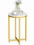 AWQM Marble End Table, Gold Side Table with Marble Top&X-Frame,Small Round Side Table, Modern Bedroom Nightstand Accent Table for Living Room Home Decor,Gold+White