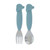 Nuby Silicone & Stainless Steel Fork & Spoon Set, Blue Whale