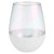 Slant Collections Stemless Wine Glass, 30-Ounce, White Beads