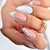 Pikabows Press On Nails Long Almond Blue Pink Gold Glitter French Fake Nails Acrylic False Nail Tips Kit Glue on Nails for Women 24PCS