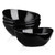 Hasense Soup Bowls, Porcelain Serving Bowls, Large Serving Dishes for Fall Holiday,36 Ounce Black Salad Bowls, Side Dishes Pasta Popcorn Microwave & Dishwasher Safe Dinner Parties, Set of 4