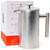 Barista Warrior French Press with Thermometer - Insulated Coffee Press - Stainless Steel French Press Coffee Maker (1.0L, 34 fl oz, Silver)