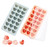 2 Pack Heart-Shaped Ice Cube Trays - 42 Holes Silicone Heart Ice Cube Tray with Lid, BPA Free and Dishwasher Safe, Mini Heart Shape Ice Cube Mold, Easy to Remove (Pink + Blue)