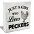 Rustic Just a Girl Who Loves Peckers Wood Box Sign Funny Chicken Wooden Box Sign Farmhouse Home Desk Shelf Decor (5 X 5 Inch)