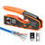 AOWIZ RJ45 Crimp Tool Pass Through Crimper for Crimping Cat6 Cat5 Cat5e Connector with Replacement Blade