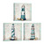 Derkymo 3 Pieces Nautical Decor for Wall Lighthouse Ocean Canvas Paintings Sea Picture Vintage Artwork Framed Rustic Home Decor Ready to Hang for Bathroom Bedroom 12"x12"x3pcs
