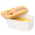 Large Ceramic Butter Dish with Airtight Lid and Knife for Countertop- Holds Up to 2 Sticks Butter Container with Bamboo Lid