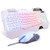 Havit Keyboard Rainbow Backlit Wired Gaming Keyboard Mouse Combo, LED 104 Keys USB Ergonomic Wrist Rest Keyboard, 3200DPI 6 Button Mouse for Windows PC Gamer Desktop, Computer (White)
