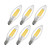 GECTMLF 4W E12 Filament Light Bulbs, Candelabra LED Edison Bulbs, 400LM 40W Equivalent, 2700K Warm White, Ceiling Fan Chandelier Bulb Candelabra Bulbs, Pack of 6
