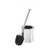 Bath Bliss Hour Glass Shaped Stainless Steel Holder Toilet Brush, Silver