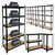 Black Shelves -5 Tier Boltless Garage Shelving Workshop Storage Racking Shelves Heavy Duty Metal Storage Rack Shelf Unit,MDF Sheet Garage Shelf,Adjustable Shelving for Warehouse,Office,Kitchen,Home