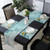 Daleng Blue Marble Table Runner 90 Inch and Place Mats Set of 6 Green Gray Texture Cotton Linen Table Mats Set, Teal, 1PCS 90x 13 inch + 6PCS 13 x19 inch (FBA20210617CXM-CDZQ-SWWF00003ZQJBDLG)