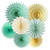 Mint Gold Birthday Decorations Mint Cream Gold Polka Dot Paper Fans for Trial Baby Shower Decorations Mint Gold Wedding/Mint First Birthday Decorations Mint Gold Bridal Shower Decorations