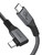 XAOSUN 240W USB4 for Thunderbolt 4 Cable, 90 Degree Right Angle Thunderbolt 4 Cable 5.9ft, Support 240W Charging, 40Gbps Transfer, 8K/5K HD Display for MacBook,Thunderbolt Dock,Tablet,Hub,eGPU