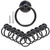 Bonsicoky 12Pcs Round Ring Drawer Pulls Matte Black Ring Handle Knobs for Cabinet Drawer Dresser Cupboard Wardrobe, Single Hole