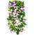 CISDUEO 2 Pcs Artificial Vines Silk Morning Glory Vines for Outdoor 15Feet Hanging Plants Garland Purple Fake Green Plant Morning Glories for Home Decor Wall Fence Stairway Wedding Hanging Baskets