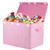 Mayniu Large Toy Storage Box Chest for Girls Kids, Sturdy Toy Box Bin Organizer Baskets with Lid for Nursery, Closet, Bedroom, Playroom 25"x13" x16" (Pink)