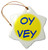 3dRose oy vey Blue Lettering on a Yellow Background Snowflake Ornament