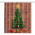 QZJDX Christmas Shower Curtain for Bathroom Green Christmas Tree Xmas Gifts Red Brick Wall for New Year Decor Polyester Fabric Bath Curtains 70"x70"