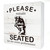 Farmhouse Bathroom Wood Box Sign Home Decor, Rustic Please Remain Seated for the Entire Performance Bathroom Wooden Box Sign Block Plaque for Wall Tabletop Decoration