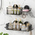 TAILI Shower Caddy Suction Cup 2 Pack with Hooks & Soap holder, Heavy Duty Bathroom Shower Organizer, No Drilling Shower Shelves for Inside Shower, Stainless Steel Black shower holder organizer