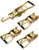 QWORK Ratchet Tie Down Buckle with Long Single Hook, 4Pack 2" Tie-Down Ratchet Straps Finger J-Hooks, Cargo Truck Security