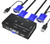 Yinker VGA KVM Switch, 2 Port USB VGA KVM Switch w/2 KVM Cables & 3 USB Hubs for 2 Computers Share One Monitor Keyboard Mouse