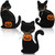 Redbaker 3 Pieces Halloween Black Cat Wooden Table Sign Halloween Tiered Tray Decor Rustic Halloween Tabletop Block Sign Farmhouse Fall Centerpieces for Halloween Home Shelf Party Decor