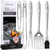BBQ Accessories Grill Tools Set, 6PC BBQ Tools Set with Spatula, Basting-Brush, Tongs, Fork&Bag - Premium Stainless Steel Grill Accessories - Ideal Grilling Gifts for Men - Heavy Duty Grill Set