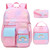 InduSKY Girls Backpack, Cute Rainbow School Backpack for Girls with Insulated Lunch Box Pencil Case Set, Kids Backpack Kindergarten Elementary Middle School Book Bag for Teen Girls Children Students